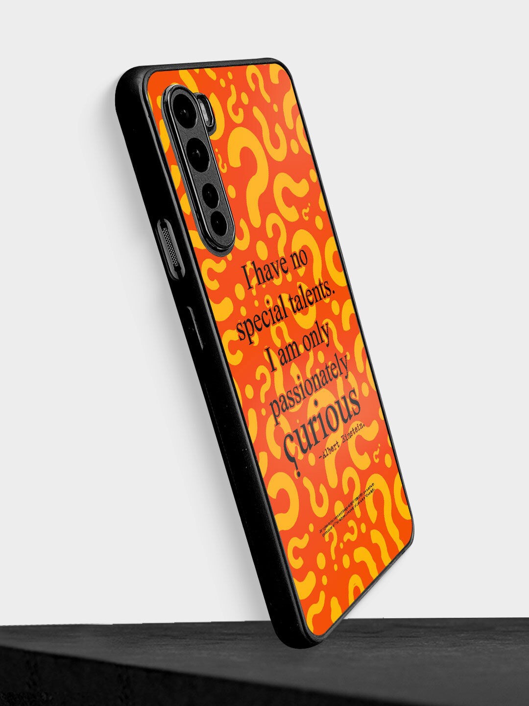 

macmerise Orange Coloured Printed Curious Albert Einstein OnePlus Nord Bumper Case