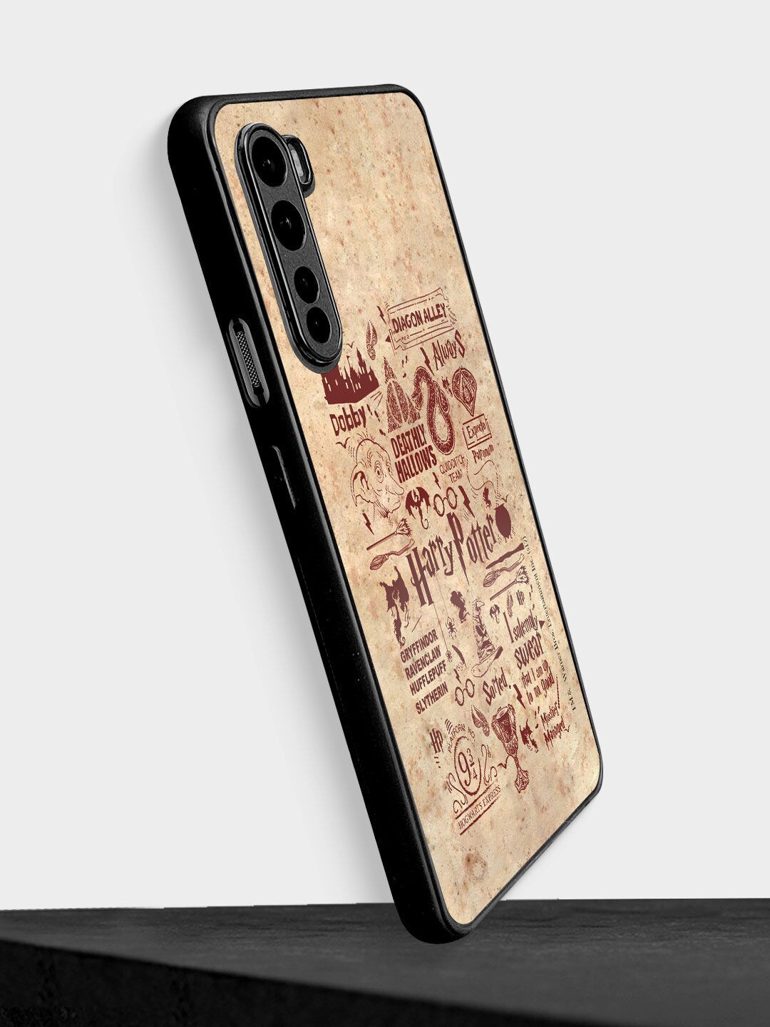 

macmerise Beige Printed Harry Potter Infographic OnePlus Nord Bumper Case