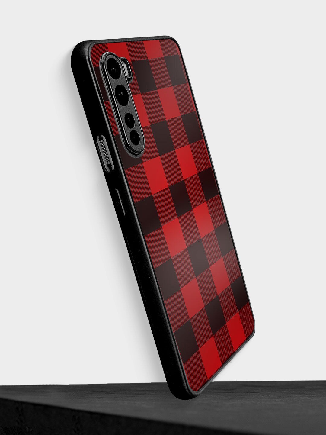 

macmerise Red & Black Checkmate Printed OnePlus Nord Bumper Case