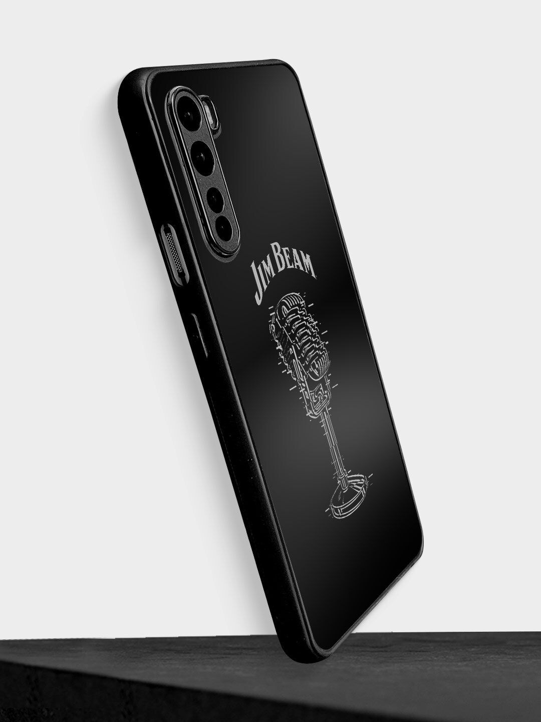 

macmerise Black Printed Jim Beam Retro Mic OnePlus Nord Bumper Phone Back Case