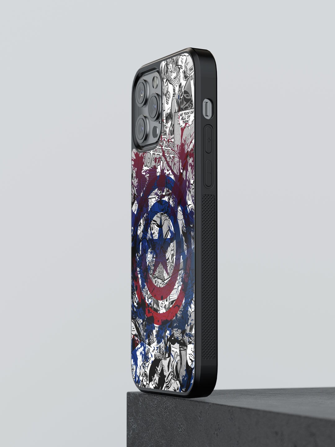 

macmerise Blue & Grey Splash Out Shield Design Printed iPhone 12 Pro Max Bumper Case