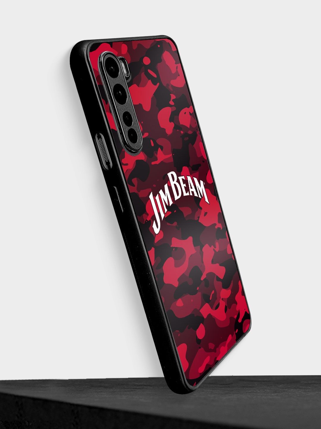 

macmerise Red & Black Camouflage Printed OnePlus Nord Bumper Phone Back Case