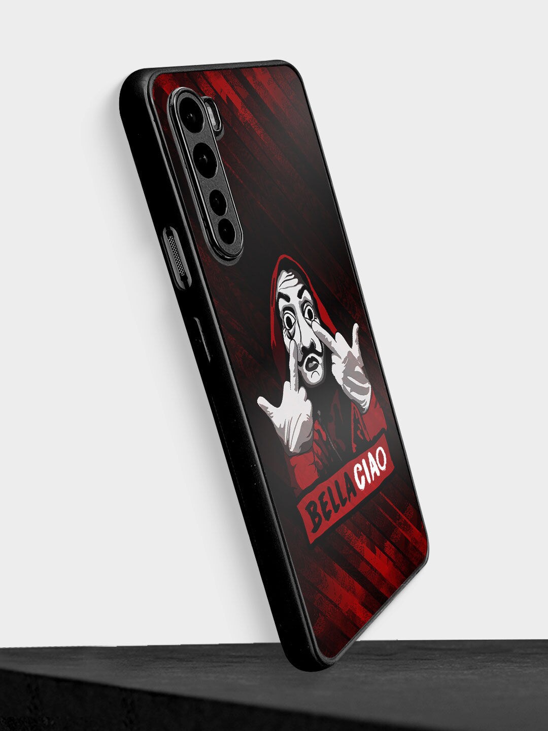 

macmerise Black & Red Money Heist Design OnePlus Nord Bumper Back Case