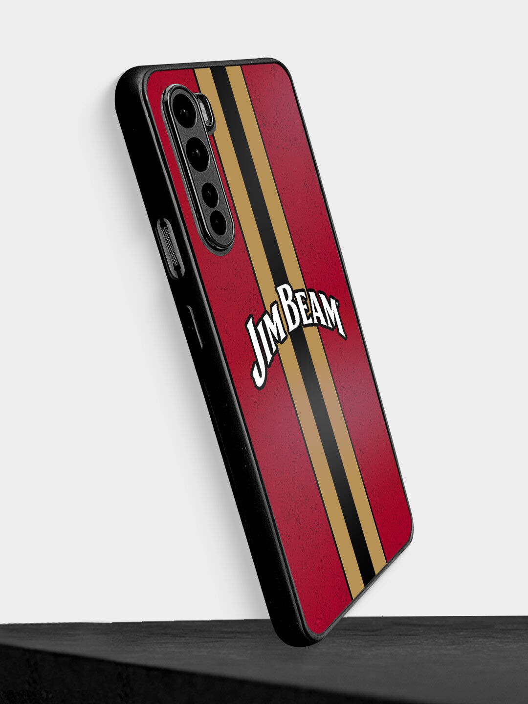 

macmerise Red & Beige Printed Jim Beam Raspberry OnePlus Nord Bumper Phone Back Case