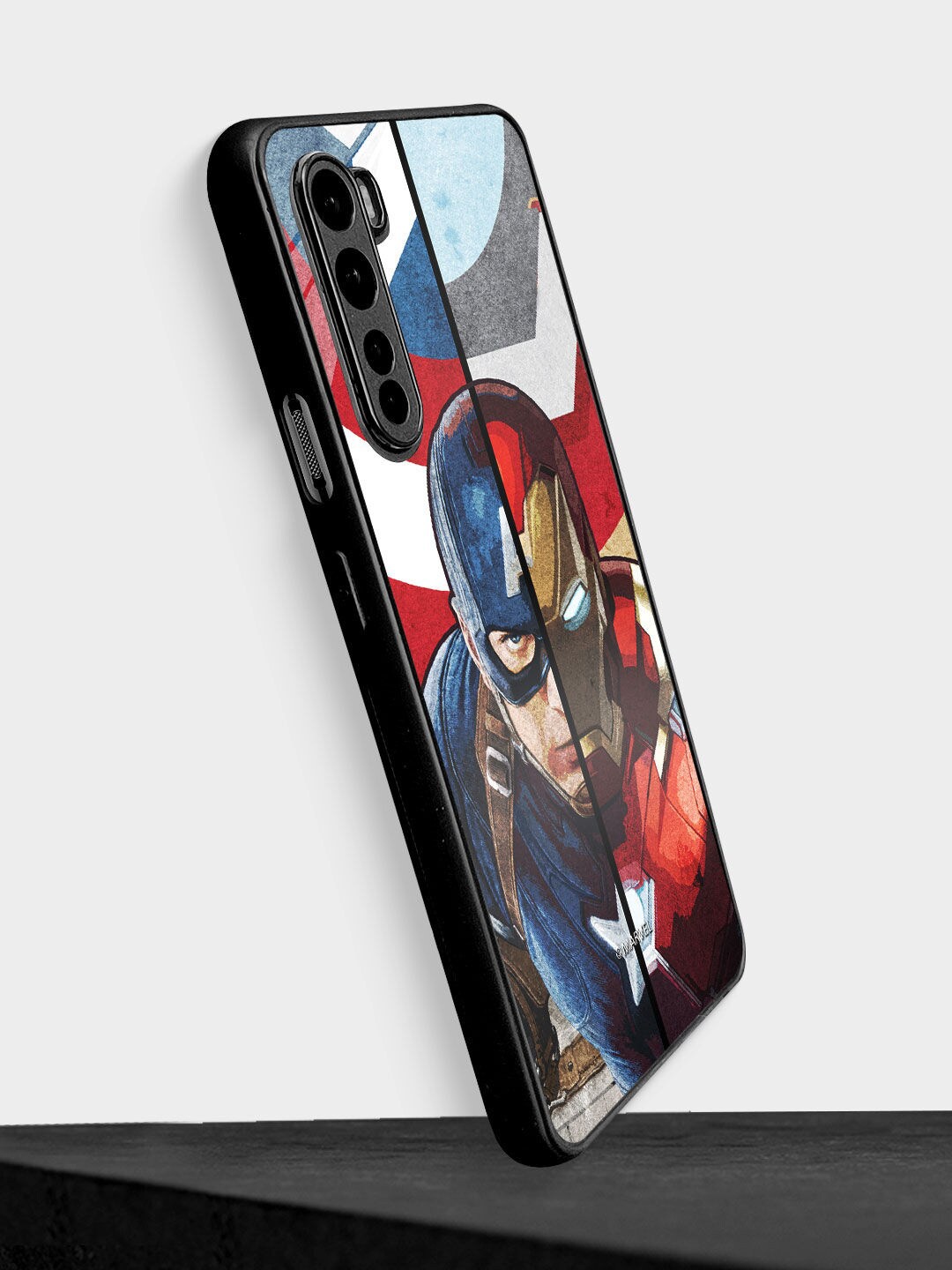 

macmerise Blue & Red Printed Man Vs Machine Design OnePlus Nord Phone Back Case