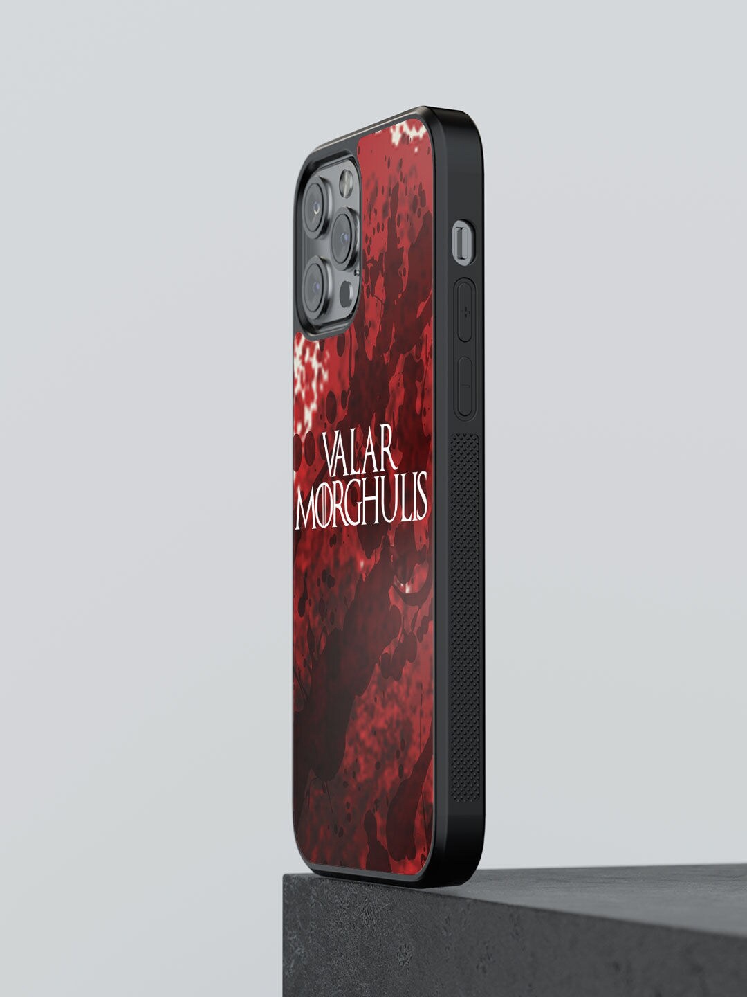 

macmerise Black & Red Printed Valar Morghulis Design iPhone 12 Pro Max Bumper Phone Back Case