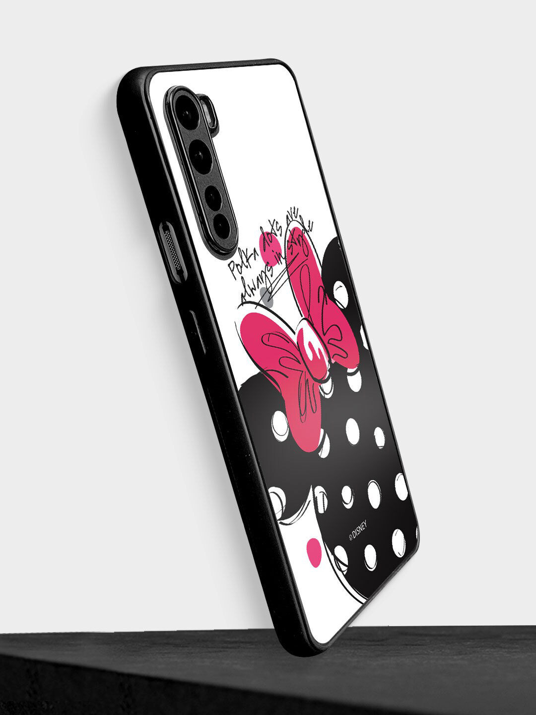 

macmerise White & Black Printed Polka Minnie Design OnePlus Nord Bumper Phone Back Case