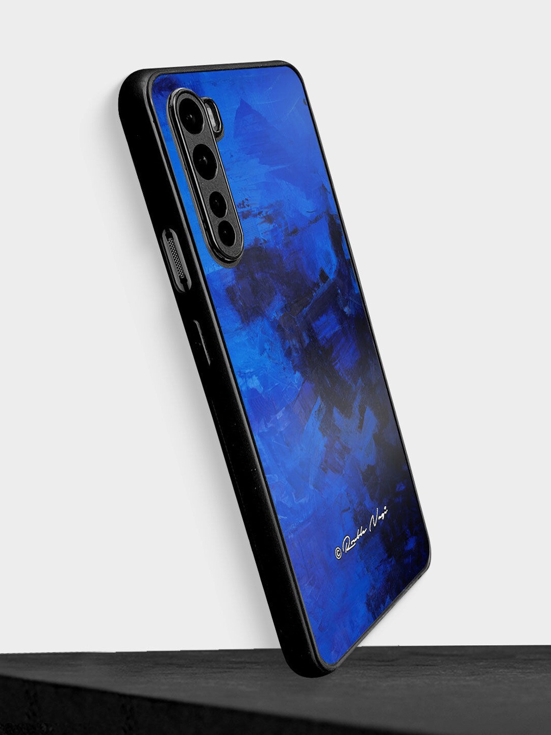macmerise Dark Blue Abstract Print Design OnePlus Nord Bumper Phone Back Case