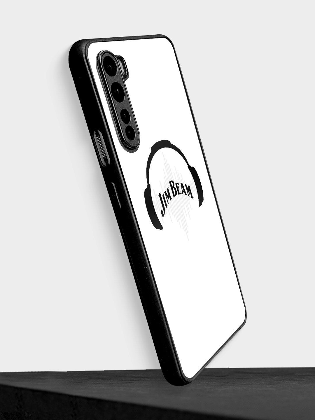 

macmerise Black Printed Jim Beam Solid Sound Design OnePlus Nord Phone Back Case, White