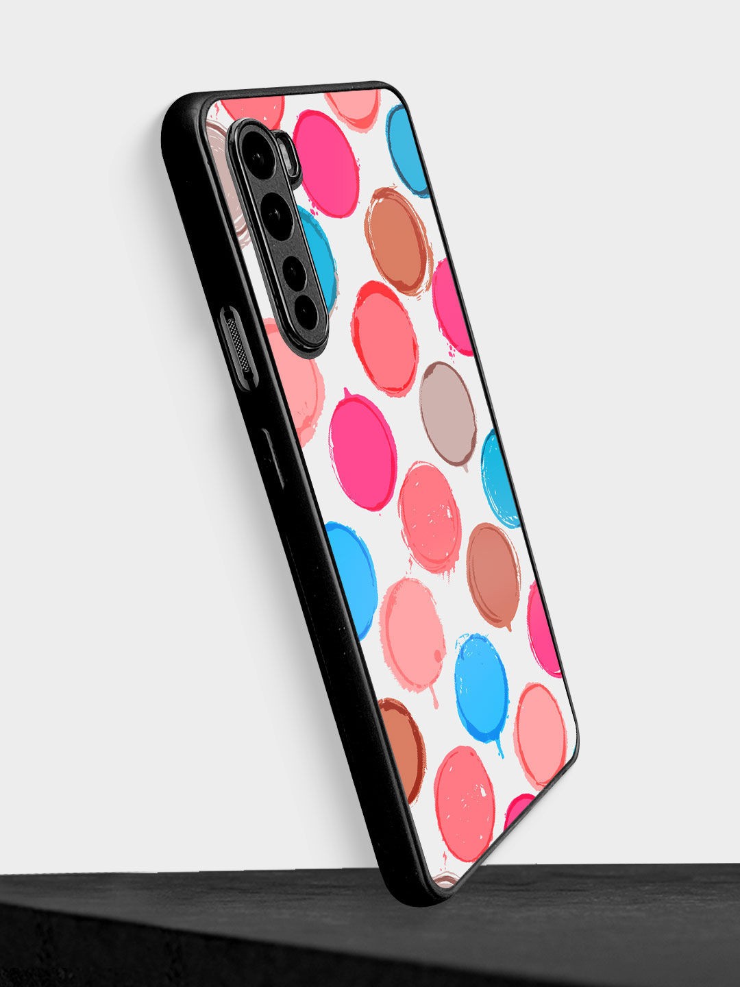 

macmerise White & Pink Polka Dot Canvas Design OnePlus Nord Back Case
