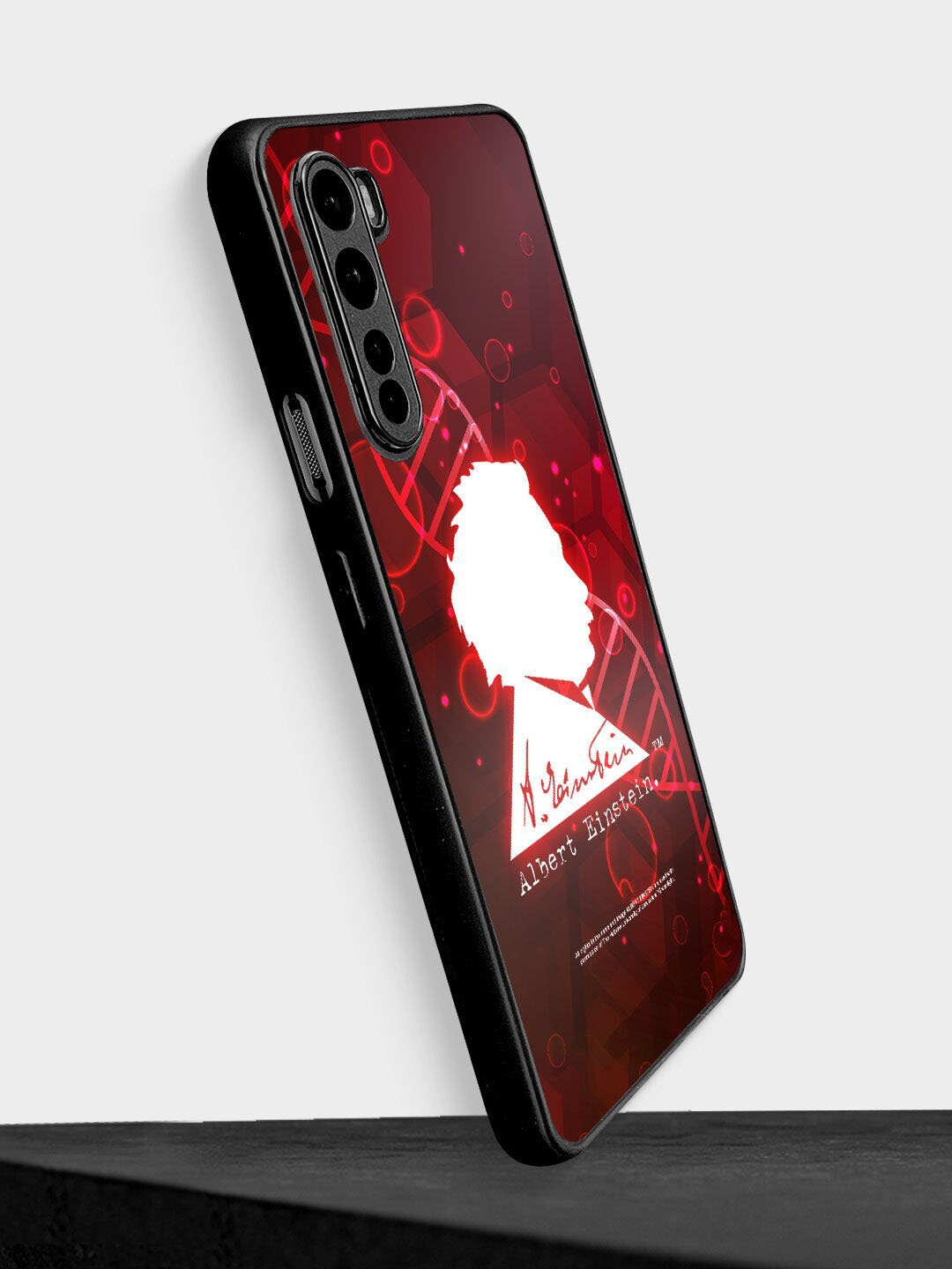 

macmerise Red Albert Einstein Printed OnePlus Nord Bumper Back Case