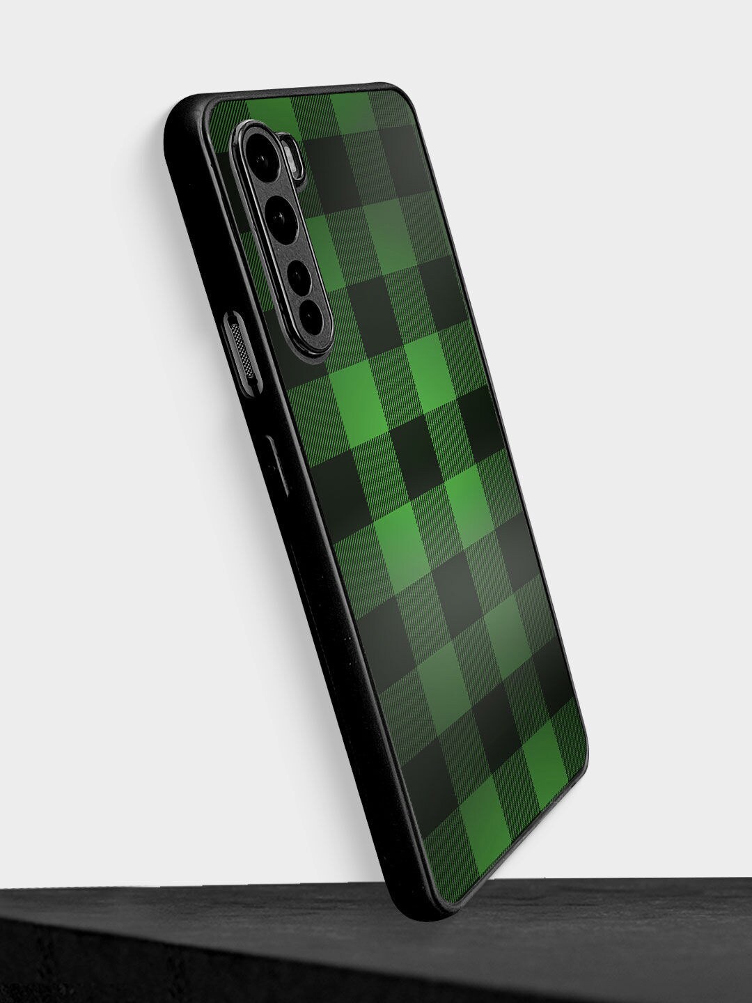 

macmerise Green & Black Checks Ruber Phone Back Case