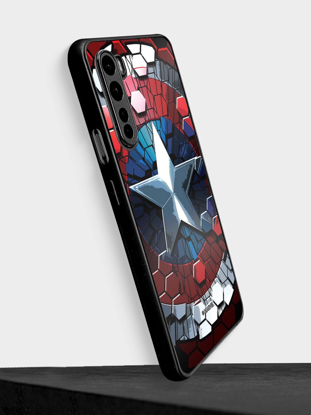 

macmerise Red Hex Shield Design OnePlus Nord Bumper Phone Back Case