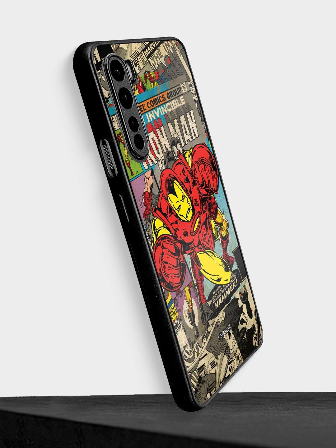 

macmerise Grey Printed Comic Ironman OnePlus Nord Bumper Case