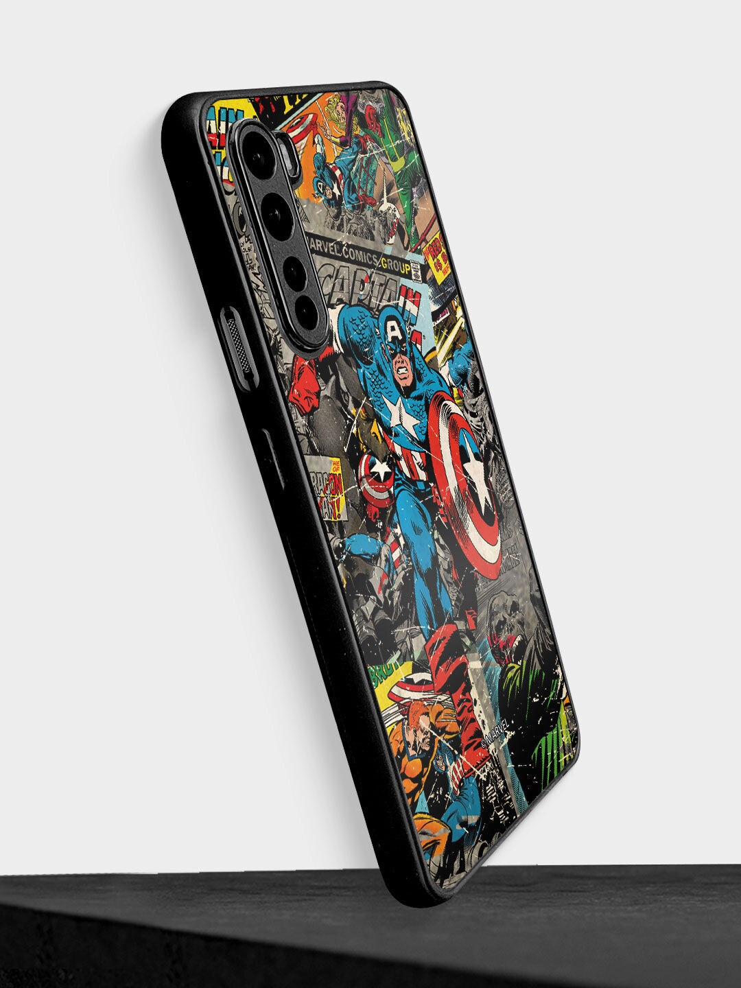 

macmerise Black & Blue Comic Captain America Design Printed OnePlus Nord Bumper Case