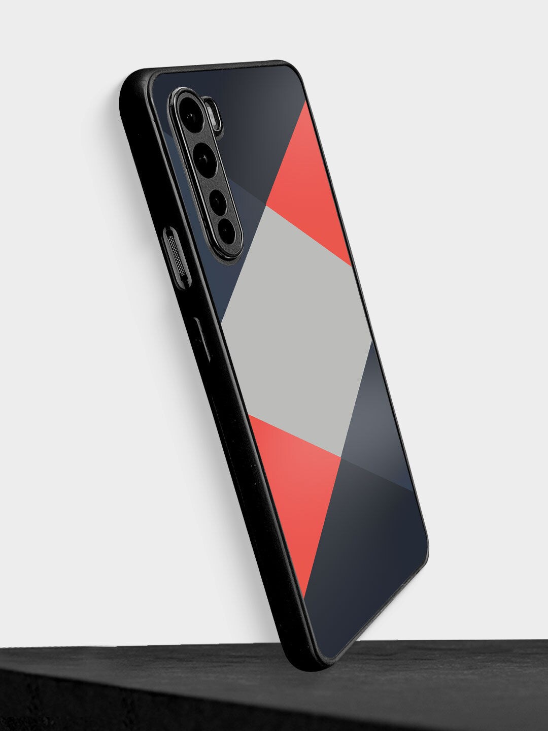 

Macmerise Grey & Orange Criss Cross Coral Design OnePlus Nord Bumper Phone Back Case
