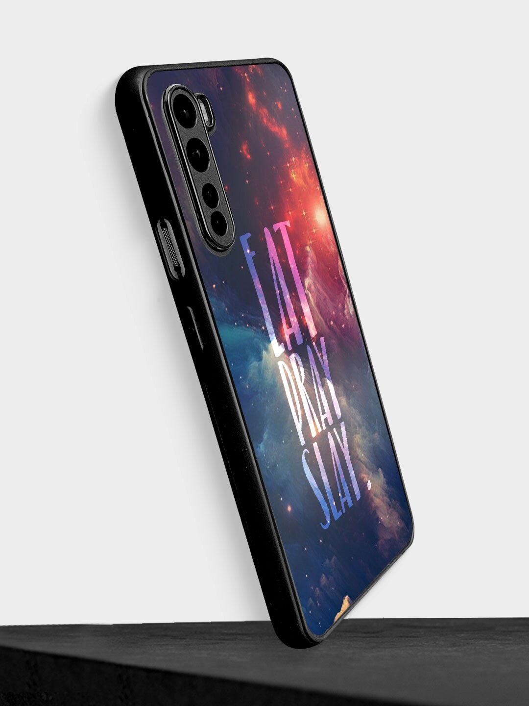 

macmerise Blue & White Eat Pray Slay Design OnePlus Nord Bumper Back Cas