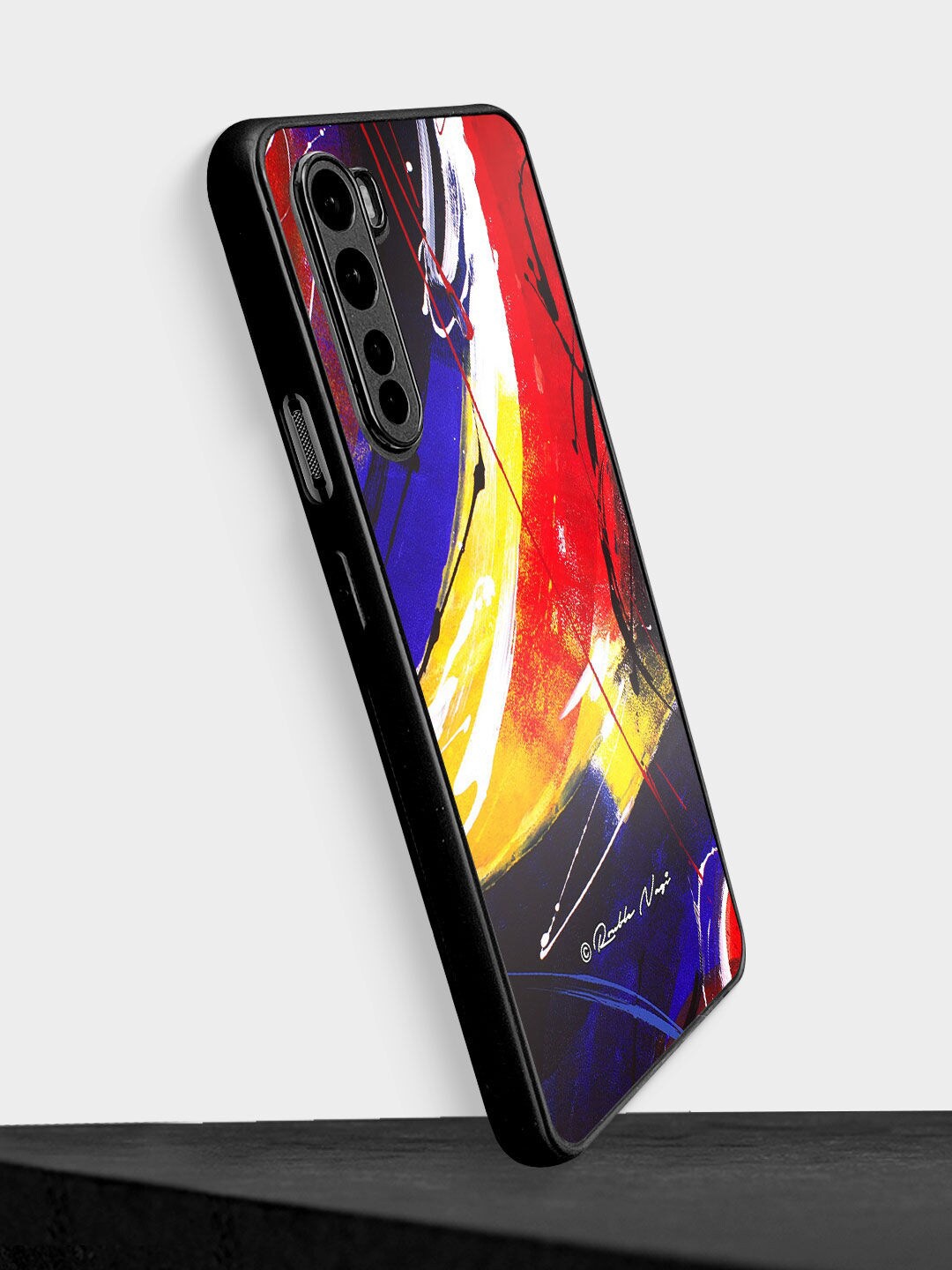 

macmerise Blue & Red Printed Free Mind Design OnePlus Nord Bumper Phone Back Case