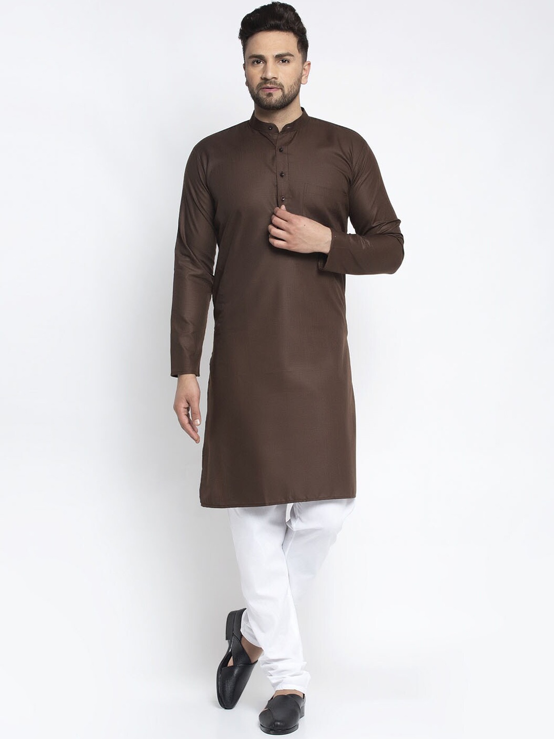 

Jompers Men Coffee Brown Kurta with Churidar
