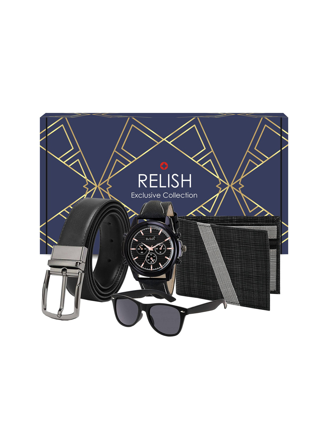 

Relish Men Black Solid Accessory Gift Set