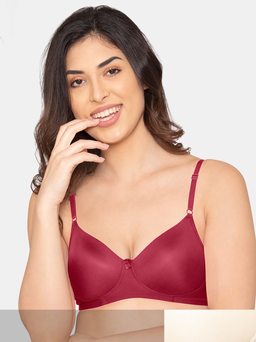

K LINGERIE Pack Of 2 Maroon & Beige Lightly Padded Non Wired Bra