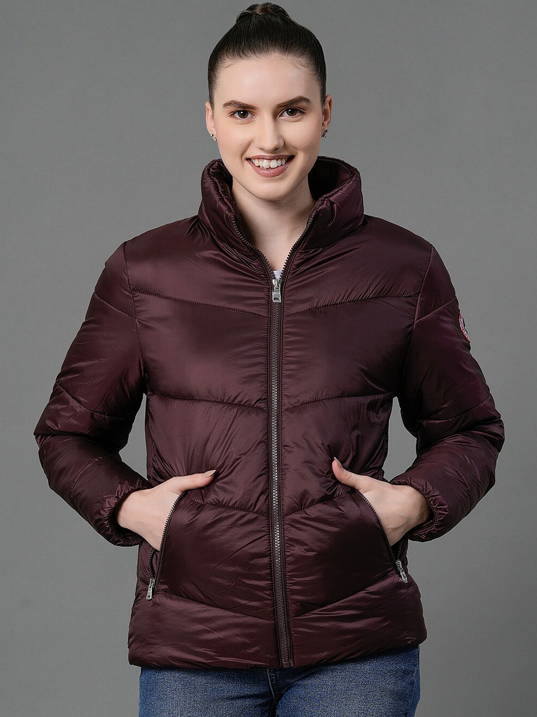 

Mode by Red Tape Women Maroon Padded Jacket