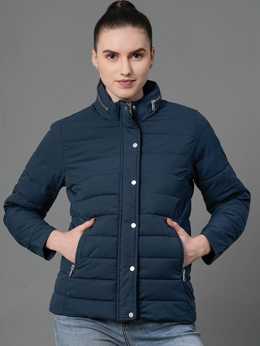

Mode by Red Tape Women Blue Padded Jacket