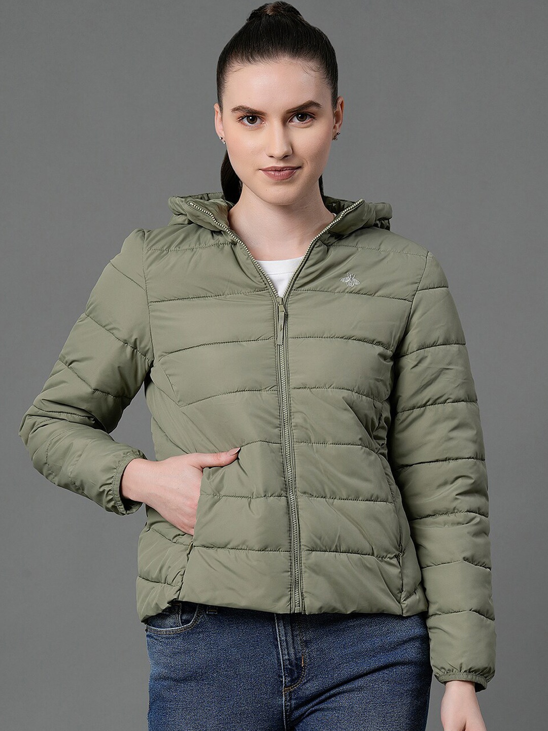 

Mode by Red Tape Women Green Padded Jacket