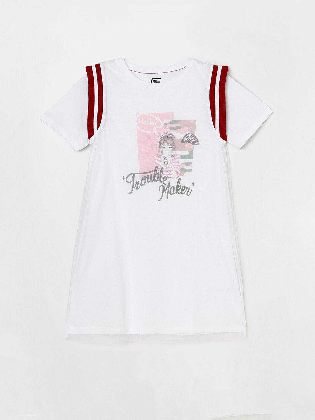 

Fame Forever by Lifestyle Girls White A-Line Cotton Dress