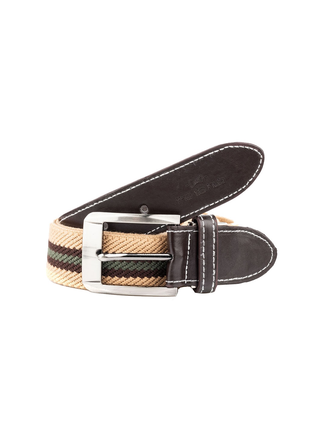

The Tie Hub Men Cream Textured Belt