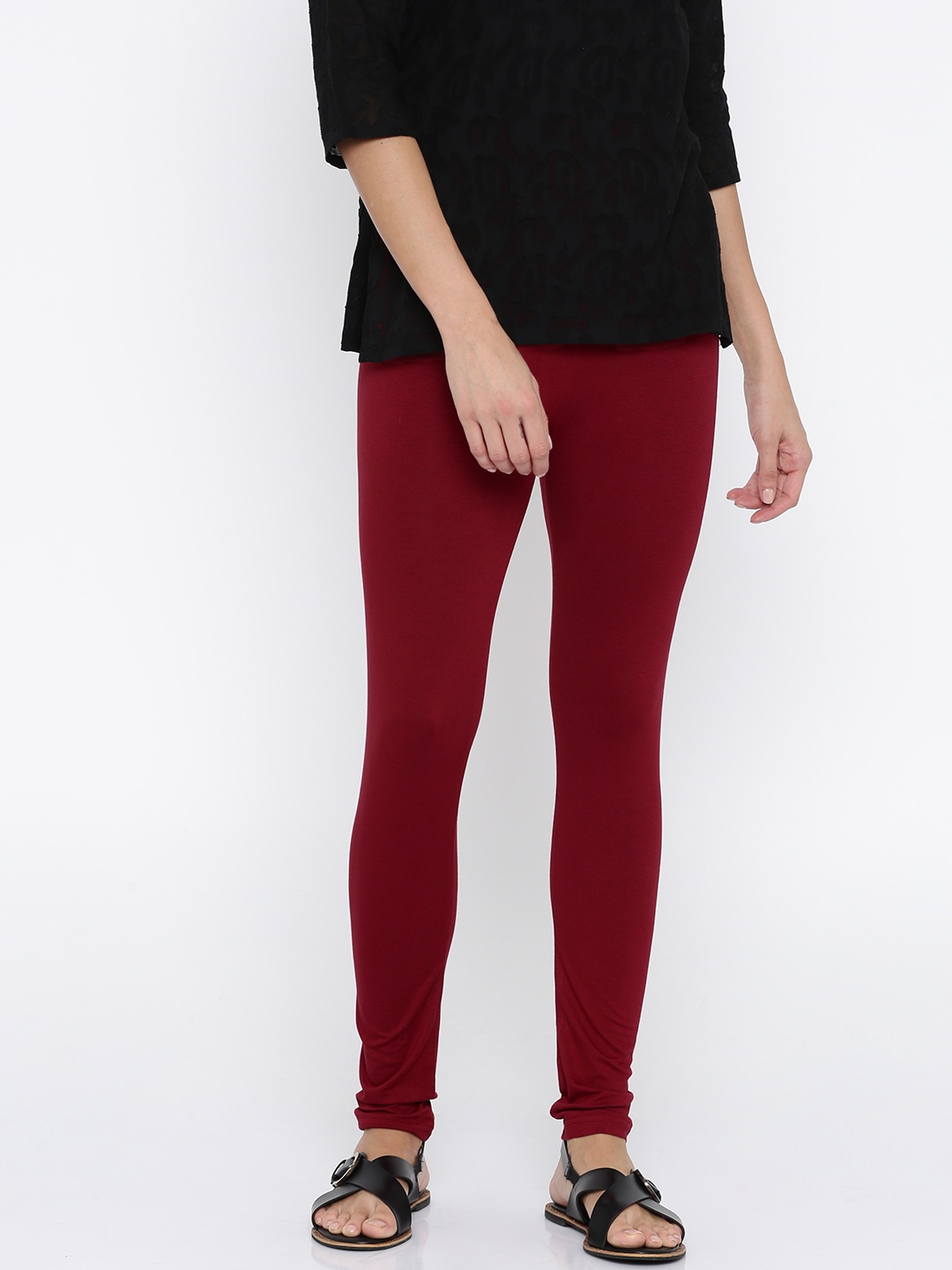 

Global Desi Maroon Leggings