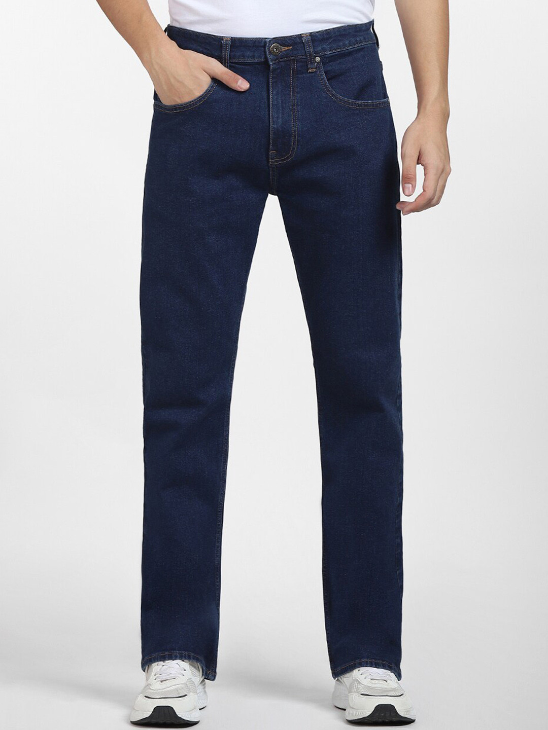 

Jack & Jones Men Bootcut Dark Shade Cotton Jeans, Blue