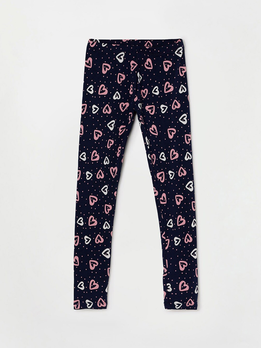 

Fame Forever by Lifestyle Girls Navy Blue & Pink Printed Ankle Length Leggings