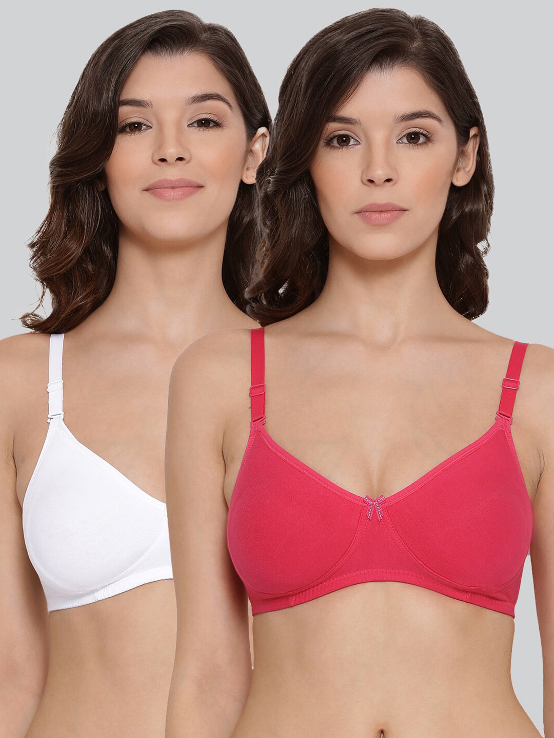 

LYRA Pack Of 2 Combed Cotton Wirefree Secret Support Bra with Detachable Strap, White