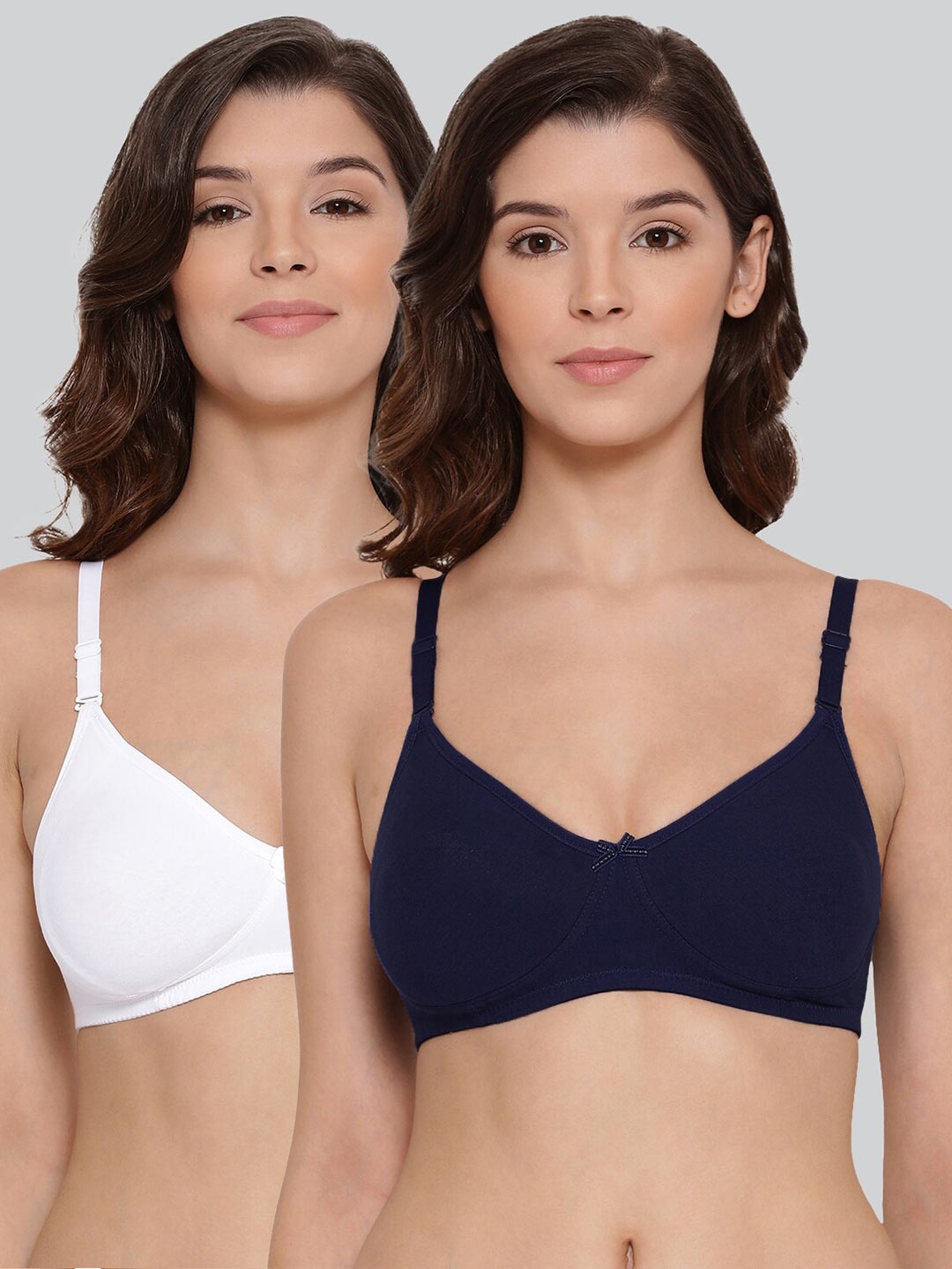 

LYRA Pack Of 2 Combed Cotton Wirefree Secret Support Bra with Detachable Strap, White