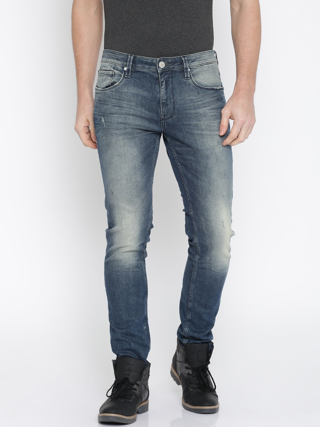 

Ed Hardy Men Blue Dagger Slim Fit Mid-Rise Stretchable Jeans