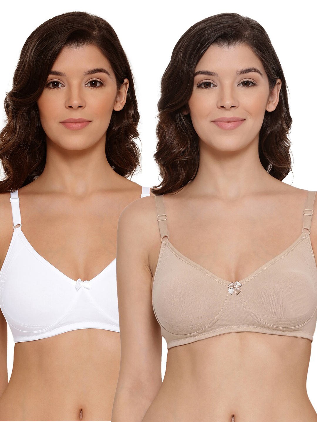 

LYRA Pack Of 2 Combed Cotton Seamless Moulded Encircled Bra, Beige