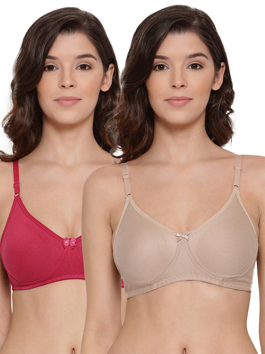 

LYRA Pack Of 2 Full Coverage Cross Over Comfort Bra, Beige