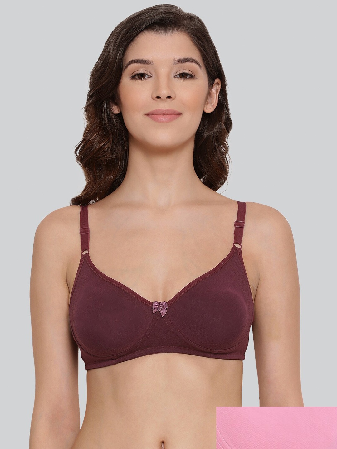 

LYRA Pack Of 2 Combed Cotton Seamless Moulded Encircled Bra, Brown