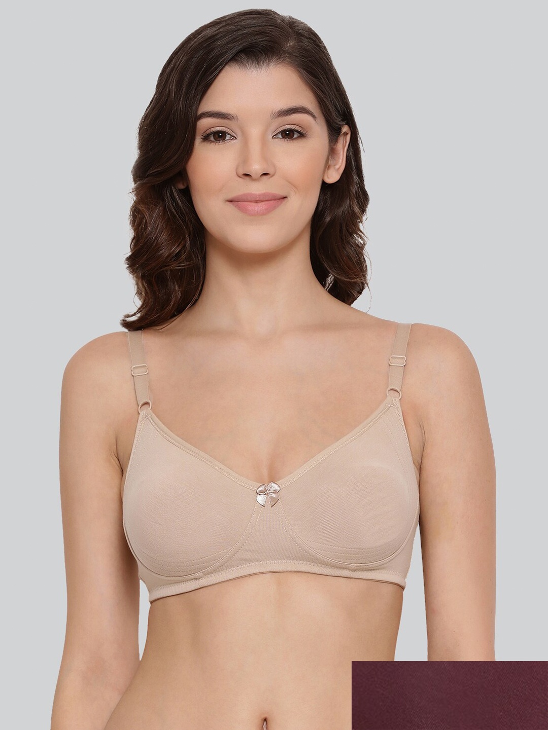 

LYRA Pack Of 2 Combed Cotton Seamless Moulded Encircled Bra, Beige