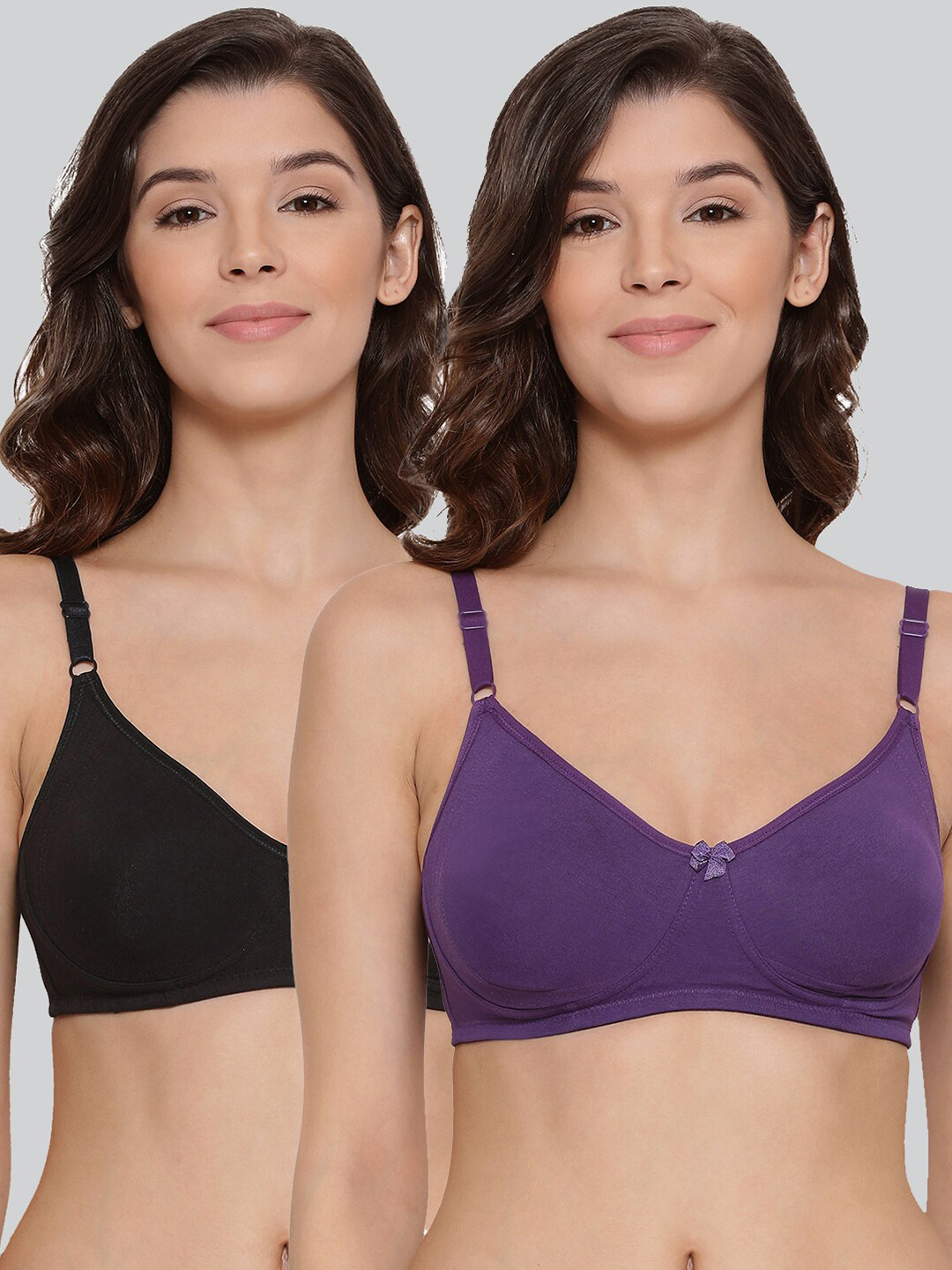 

LYRA Pack Of 2 Combed Cotton Seamless Moulded Encircled Bra, Purple
