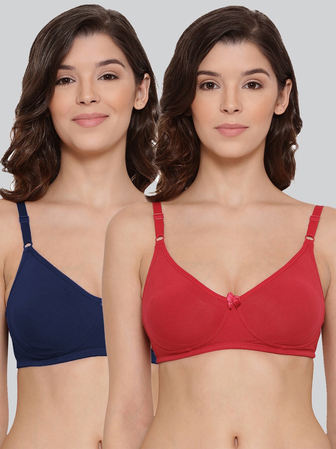

LYRA Pack Of 2 Combed Cotton Seamless Moulded Encircled Bra, Blue