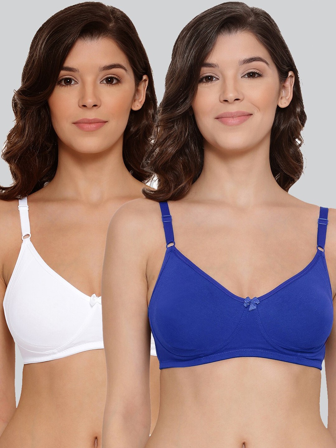

LYRA Pack Of 2 Combed Cotton Seamless Moulded Encircled Bra, Blue
