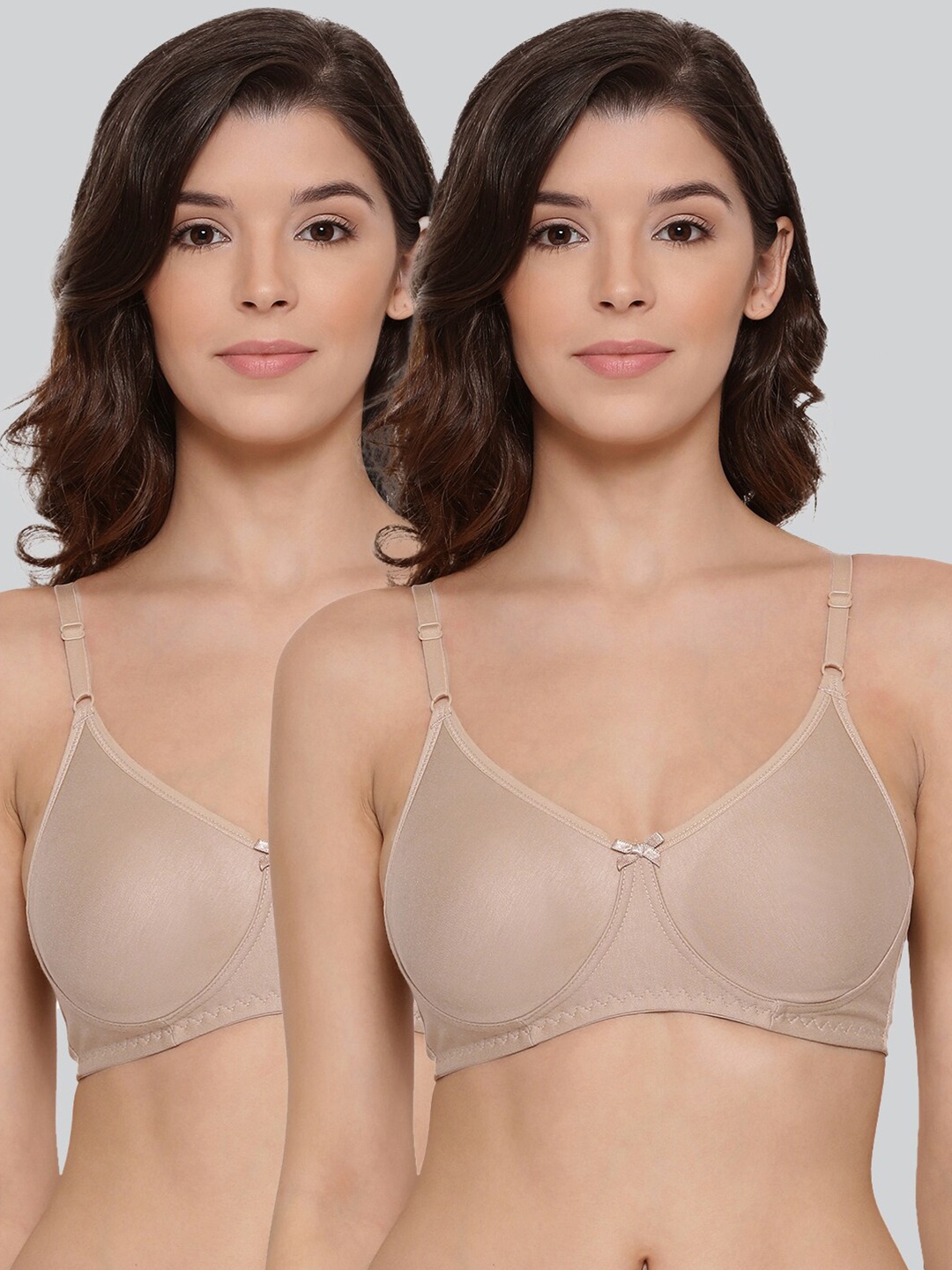 

LYRA Pack Of 2 Full Coverage Cross Over Comfort Bra, Beige