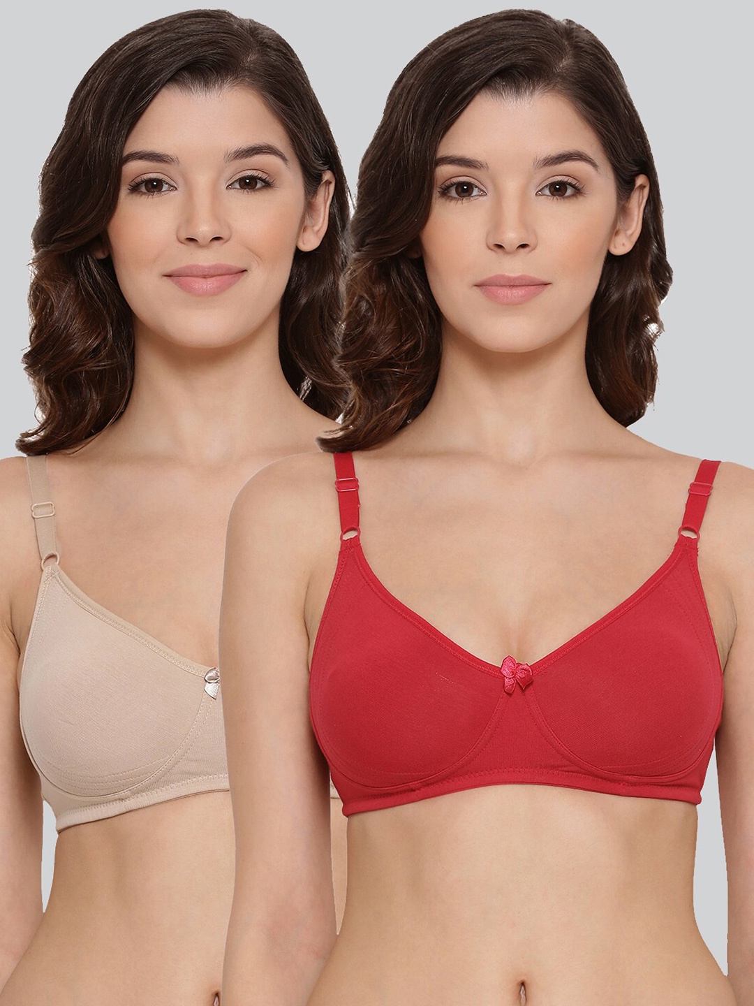 

LYRA Pack Of 2 Combed Cotton Seamless Moulded Encircled Bra, Beige