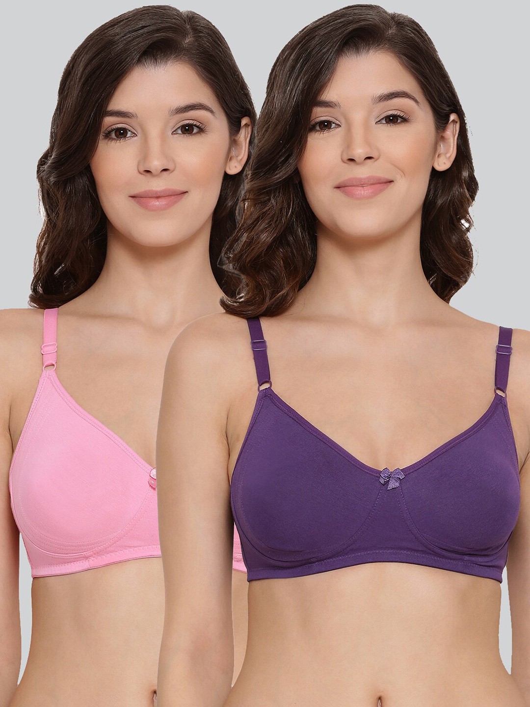 

LYRA Pack Of 2 Combed Cotton Seamless Moulded Encircled Bra, Purple