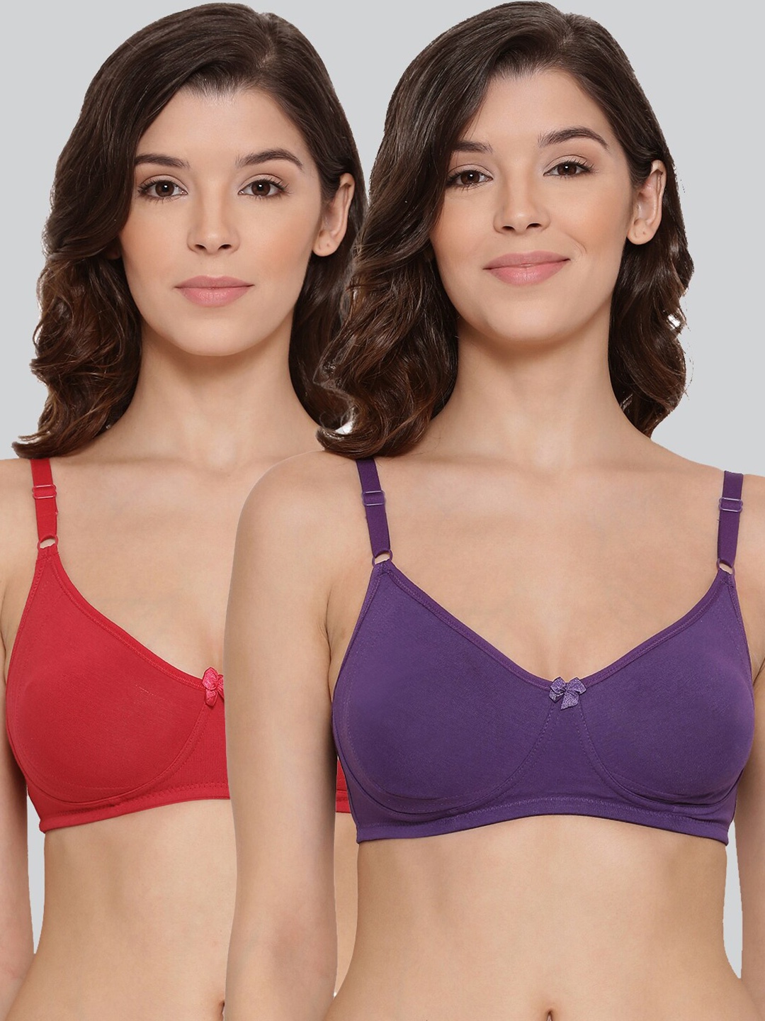 

LYRA Pack Of 2 Combed Cotton Seamless Moulded Encircled Bra, Purple