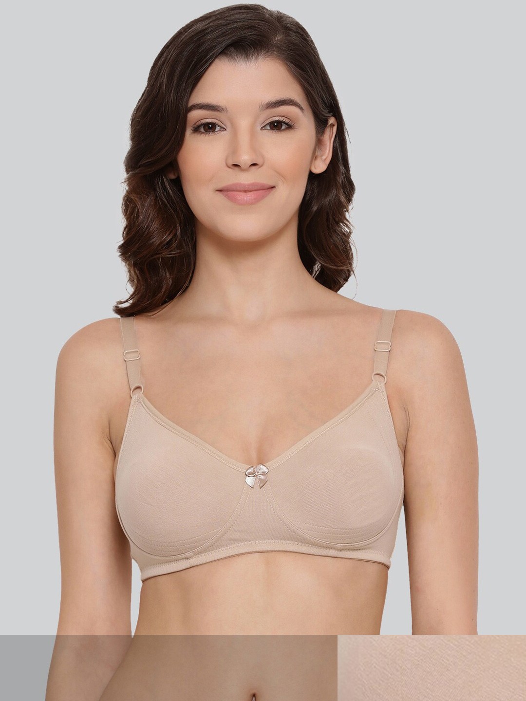 

LYRA Pack Of 2 Combed Cotton Seamless Moulded Encircled Bra, Beige