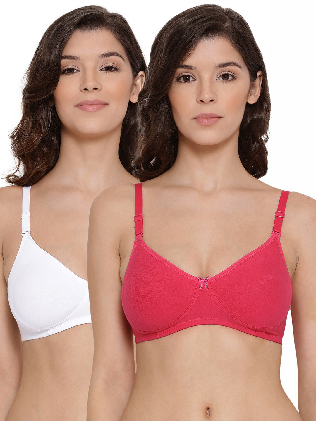 

LYRA Pack Of 2 Combed Cotton Wirefree Secret Support Bra with Detachable Strap, White
