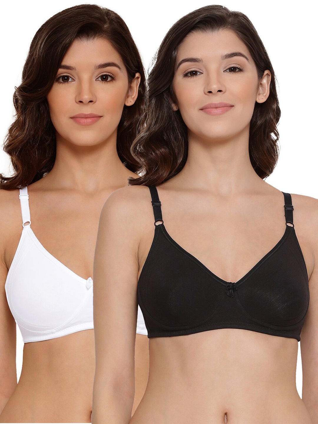 

LYRA Pack Of 2 Combed Cotton Seamless Moulded Encircled Bra, Black